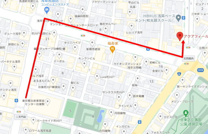 アクアリウムバスからアクアフィールド