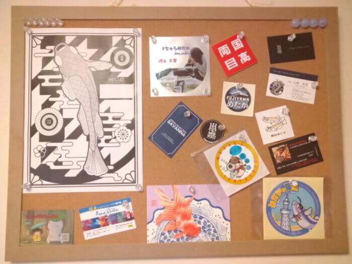 メダカステッカー コルクボード