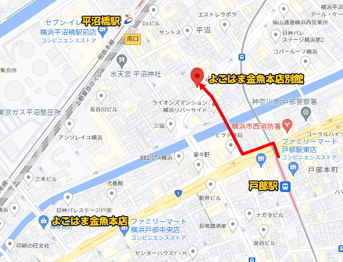 よこはま金魚本店別館 マップ