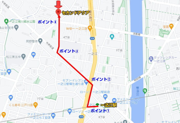 セカンドアクア 一之江 地図